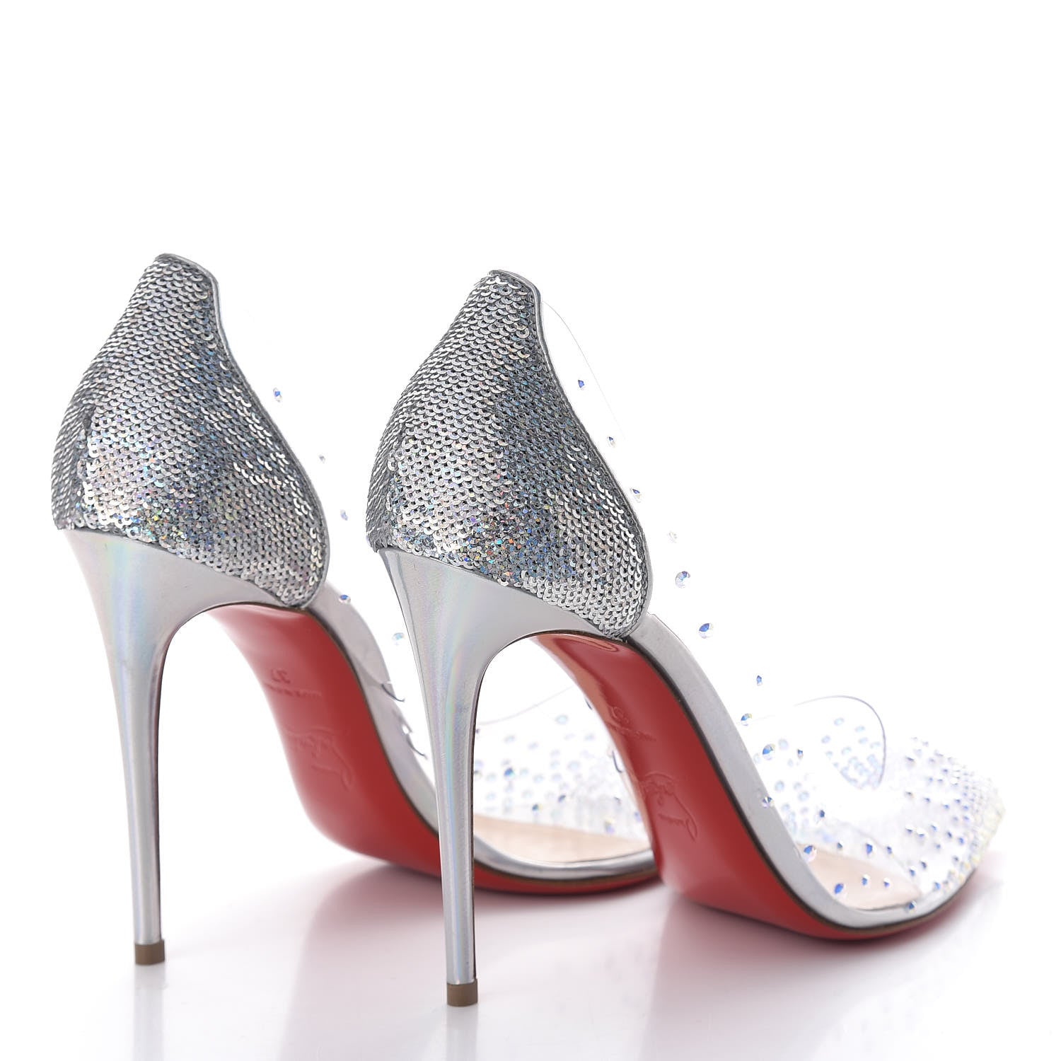 Christian Louboutin PVC Specchio Degrastrass 100 Pumps 37 Silver 4 of 7