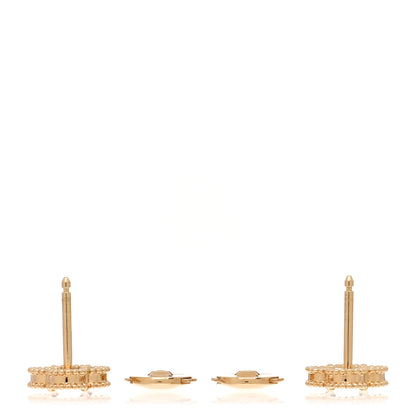 Van Cleef & Arpels 18K Yellow Gold Black Onyx Sweet Alhambra Earrings 3 of 5