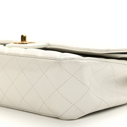 Chanel Caviar Quilted Medium Double Flap White 10 of 14