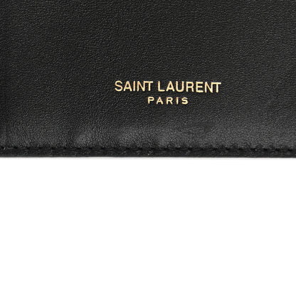 Saint Laurent Calfskin Python Embossed Monogram Uptown Chain Wallet Black 12 of 13