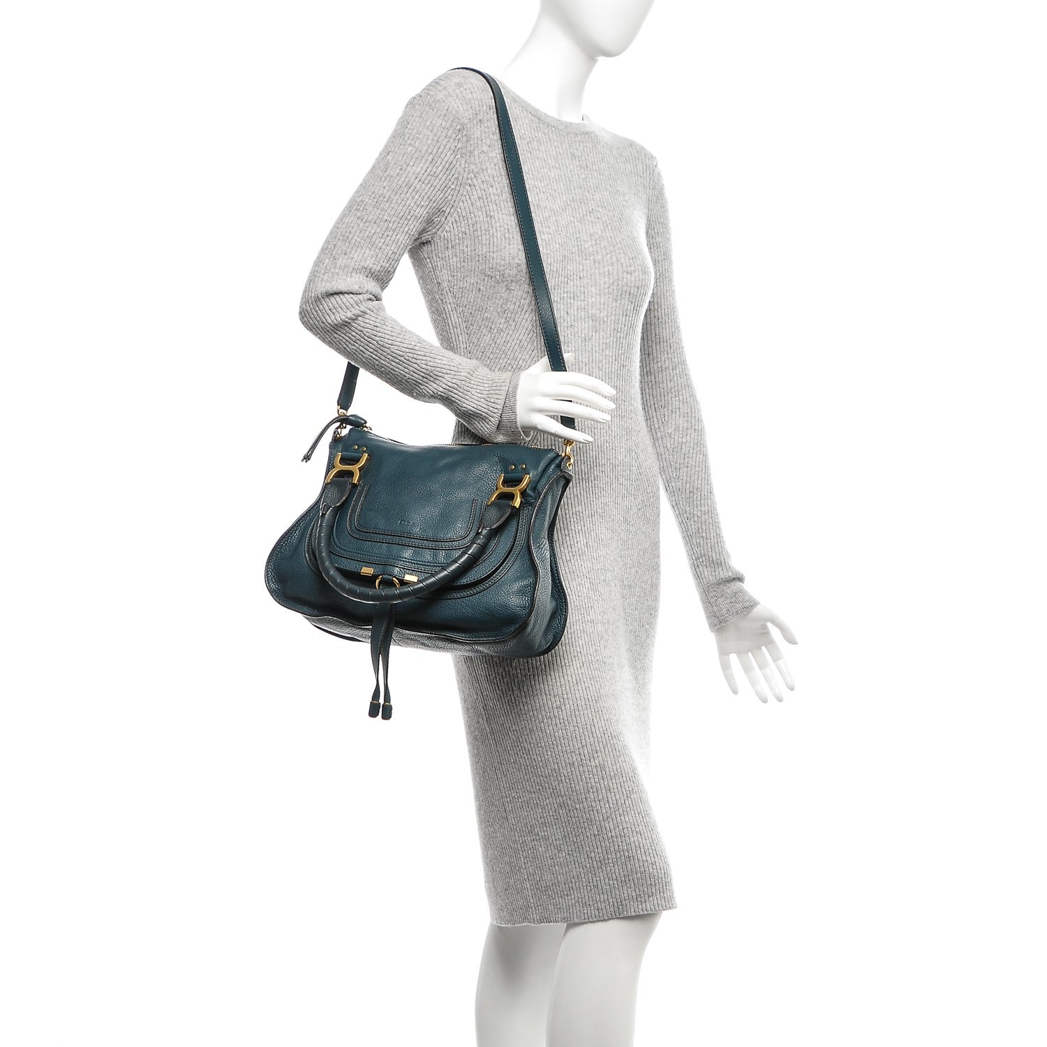 Chloe Calfskin Medium Marcie Satchel Teal 2 of 7