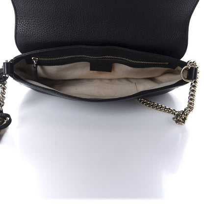 Gucci Pebbled Calfskin Medium Soho Flap Crossbody Black 5 of 10