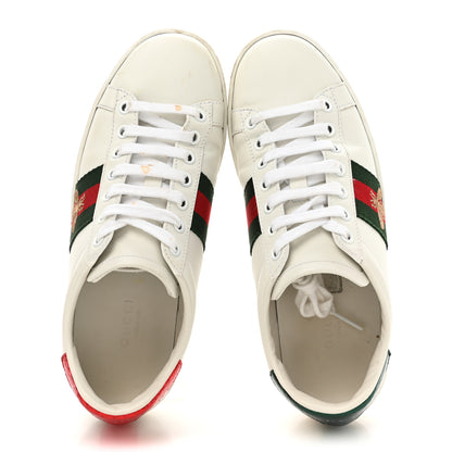 Gucci Calfskin Ayers Bee Embroidered Womens Ace Sneakers 36 White Green 2 of 14