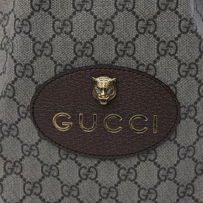 Gucci GG Supreme Monogram Neo Vintage Drawstring Bucket Backpack Beige New Acero Crop 7 of 10