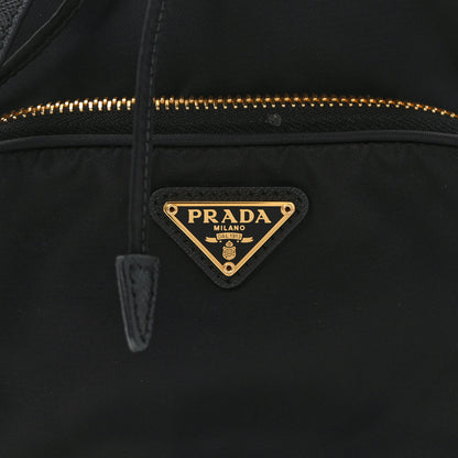 Prada Nylon Vela Saffiano Mini Bucket Crossbody Bag Black 7 of 11