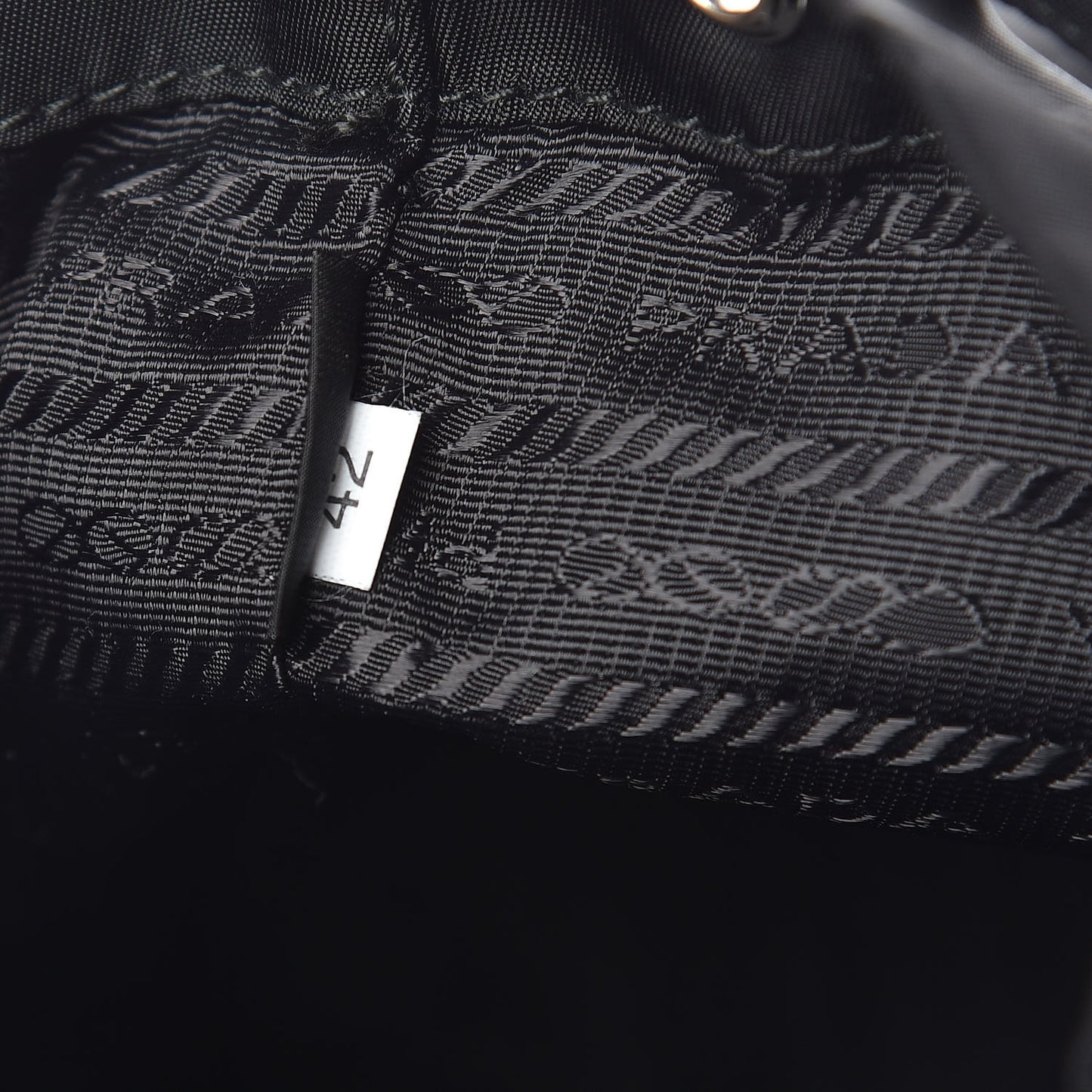 Saffiano Tessuto Nylon Vela Bucket Wristlet Black