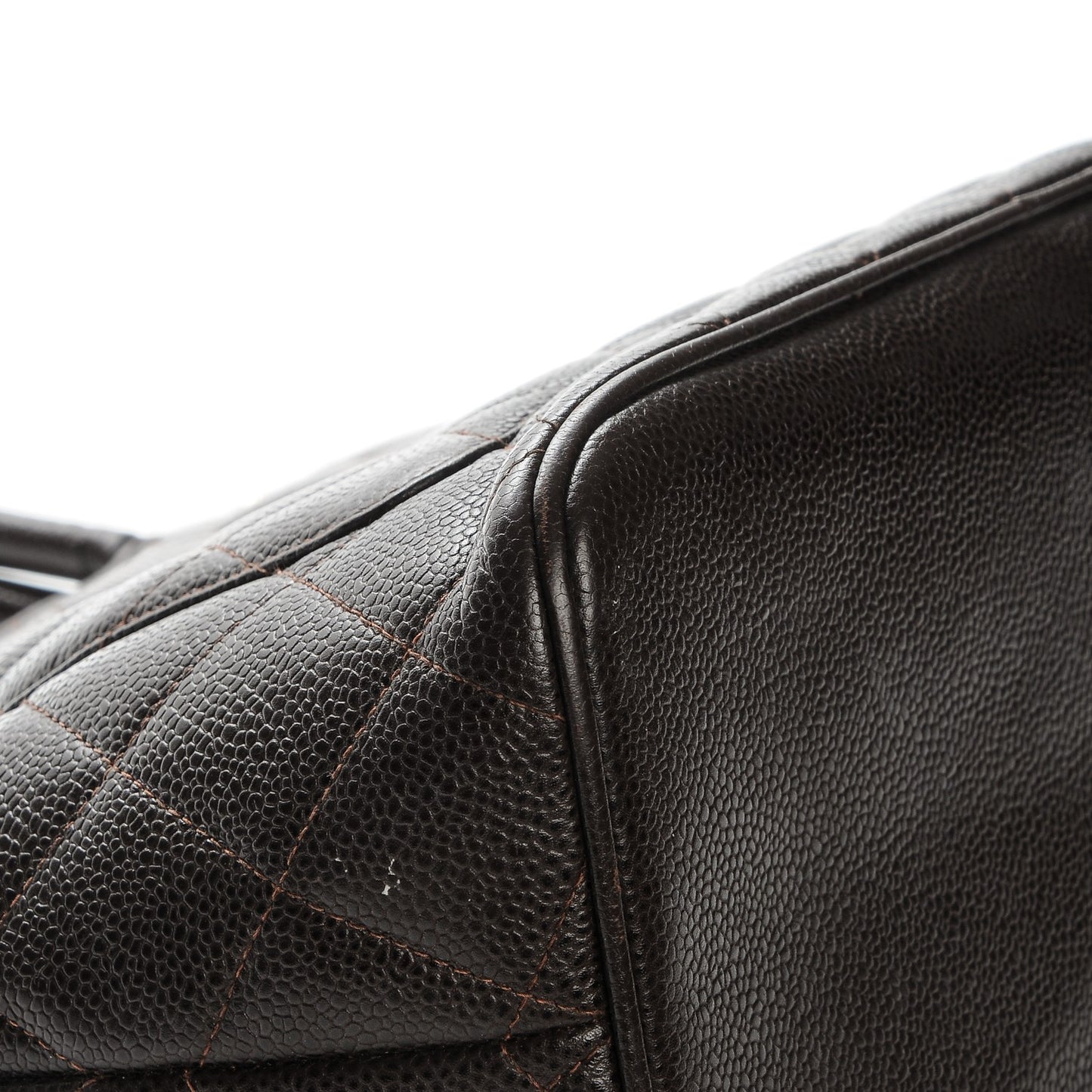 Caviar Quilted Medallion CC Tote Dark Brown