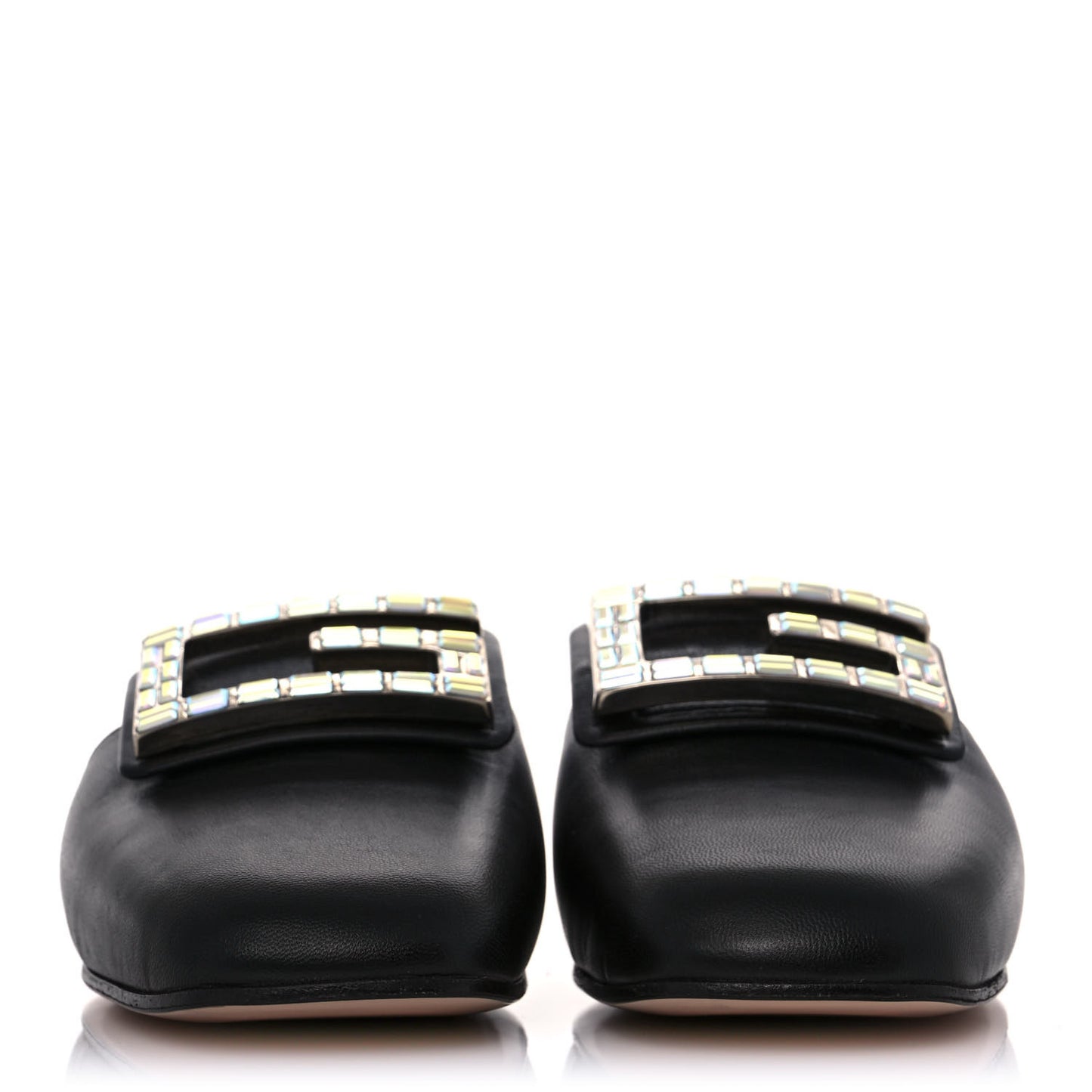 Malaga Kid Crystal Square G Madelyn Mules 35 Black