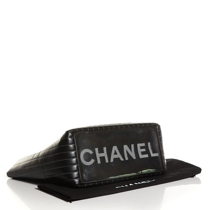 Chanel Lambskin Vertical Quilted Large Mademoiselle Tote Black 4 of 7
