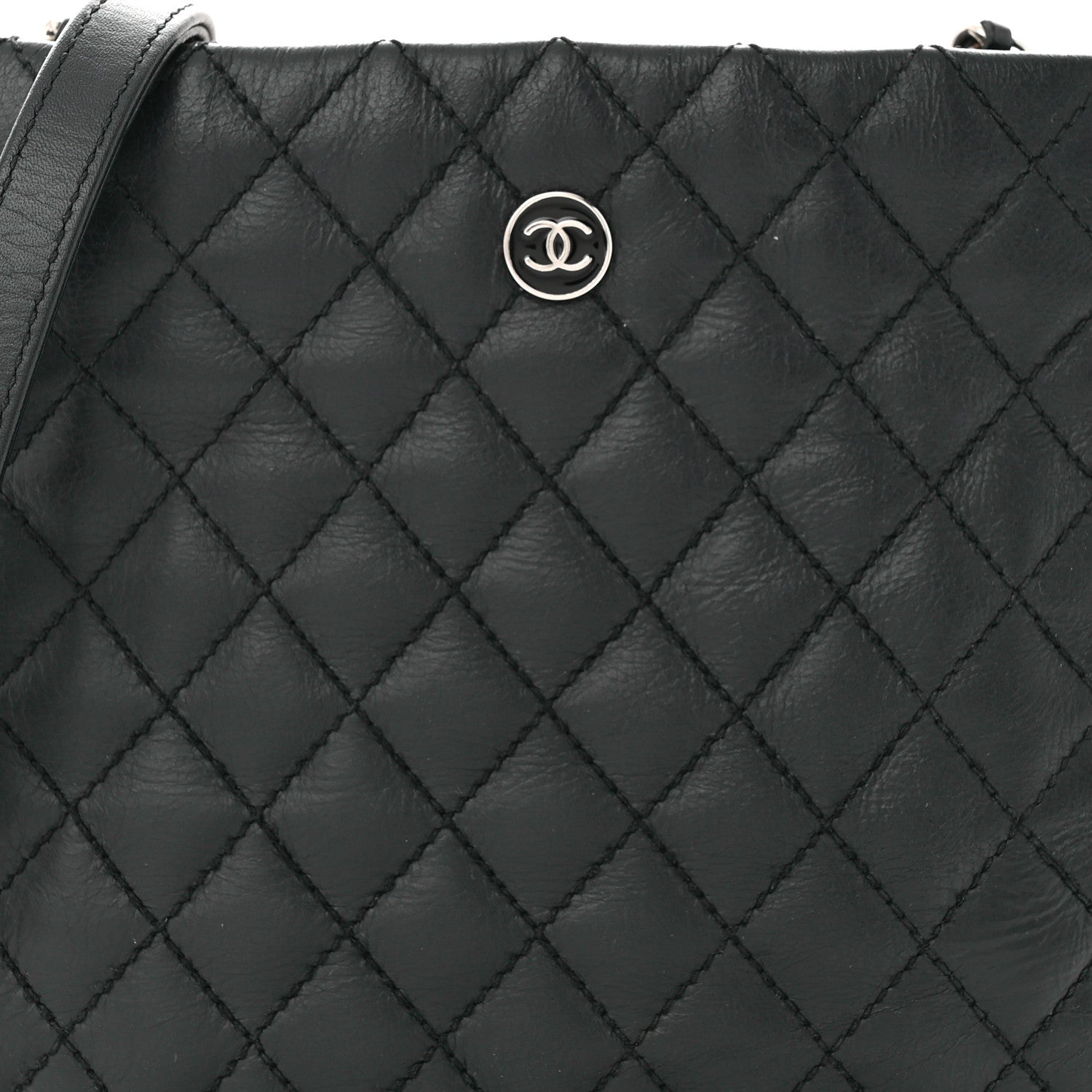 Chanel Aged Calfskin Quilted Crossbody Bag Black 8 of 10