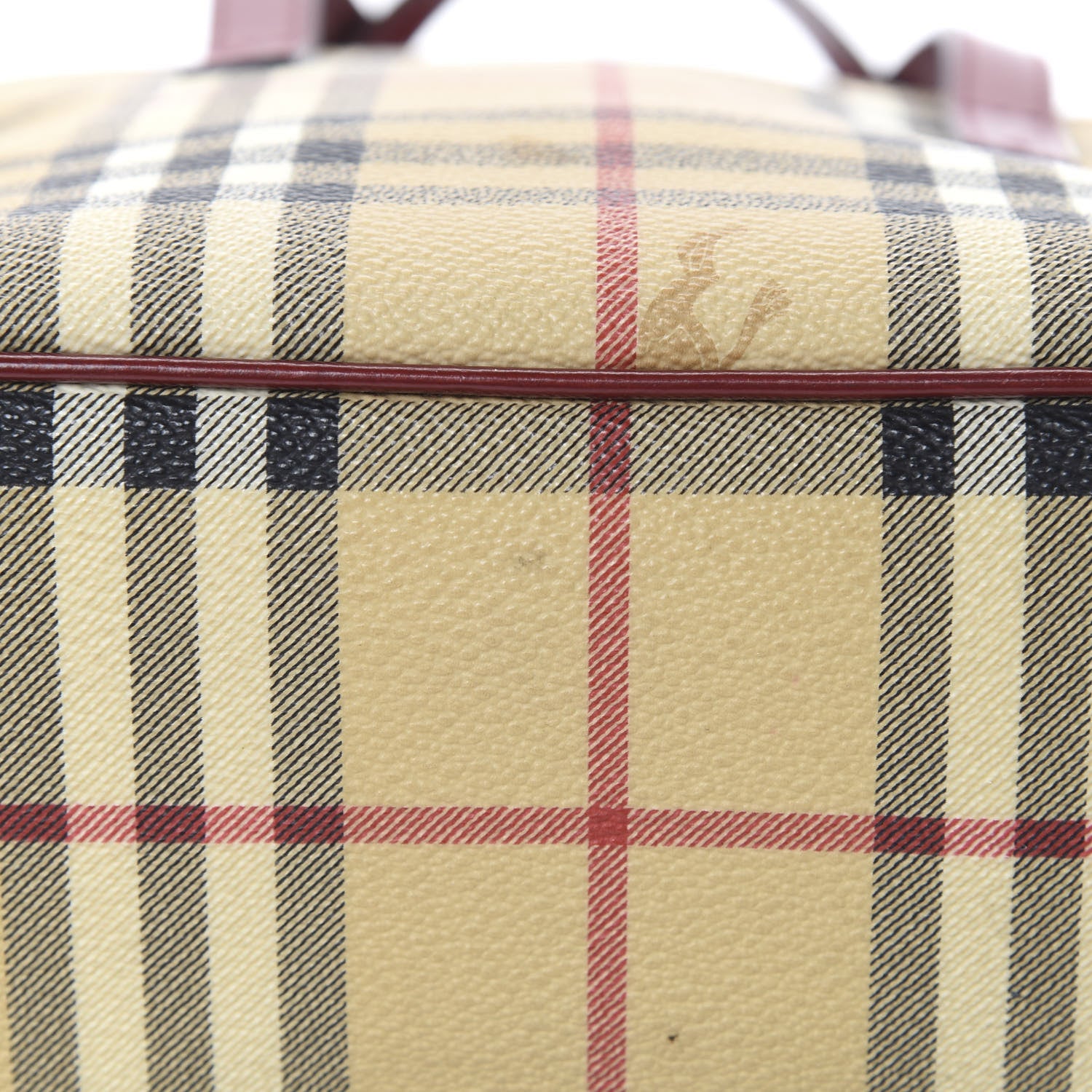 Burberry Haymarket Check Small Tote Red 12 of 13