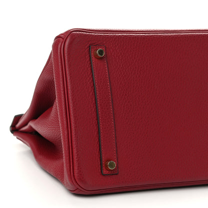 Hermes Taurillon Clemence Birkin 35 Rouge Grenat 10 of 15
