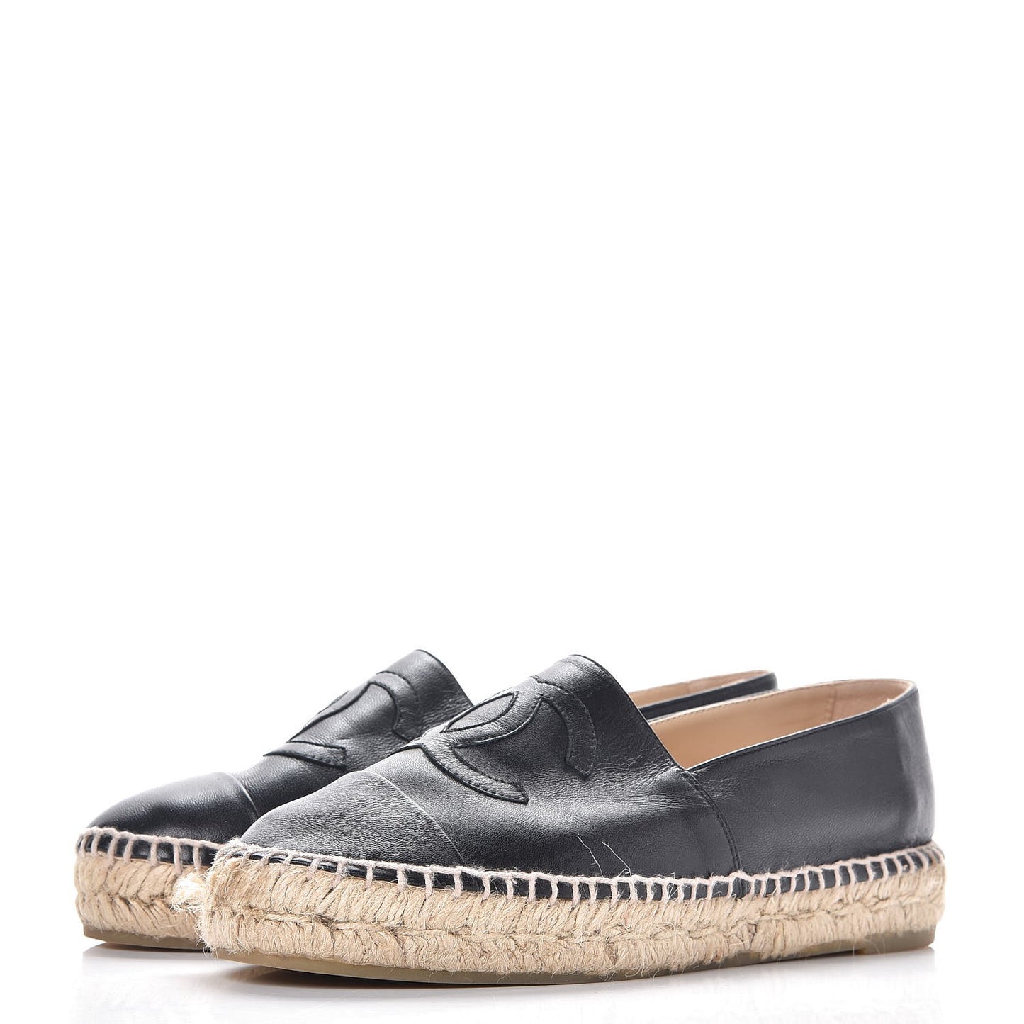 Lambskin CC Espadrilles 38 Black