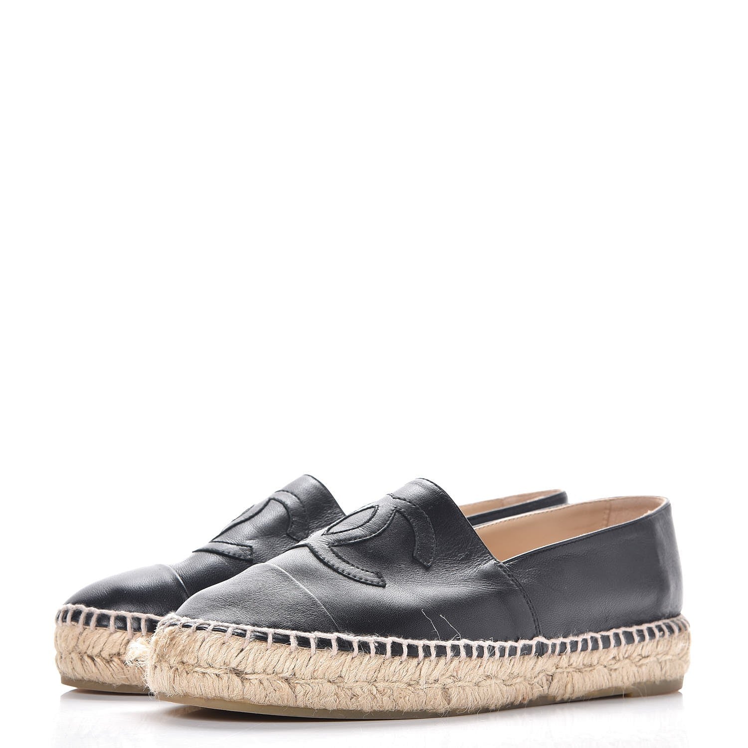 Chanel Lambskin CC Espadrilles 38 Black 3 of 16