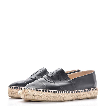Chanel Lambskin CC Espadrilles 38 Black 3 of 16