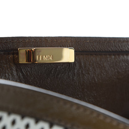 Fendi Vitello Liberty Glossy Lambskin Perforated Large Peekaboo X-Lite White Ice Rust Maya 8 of 8