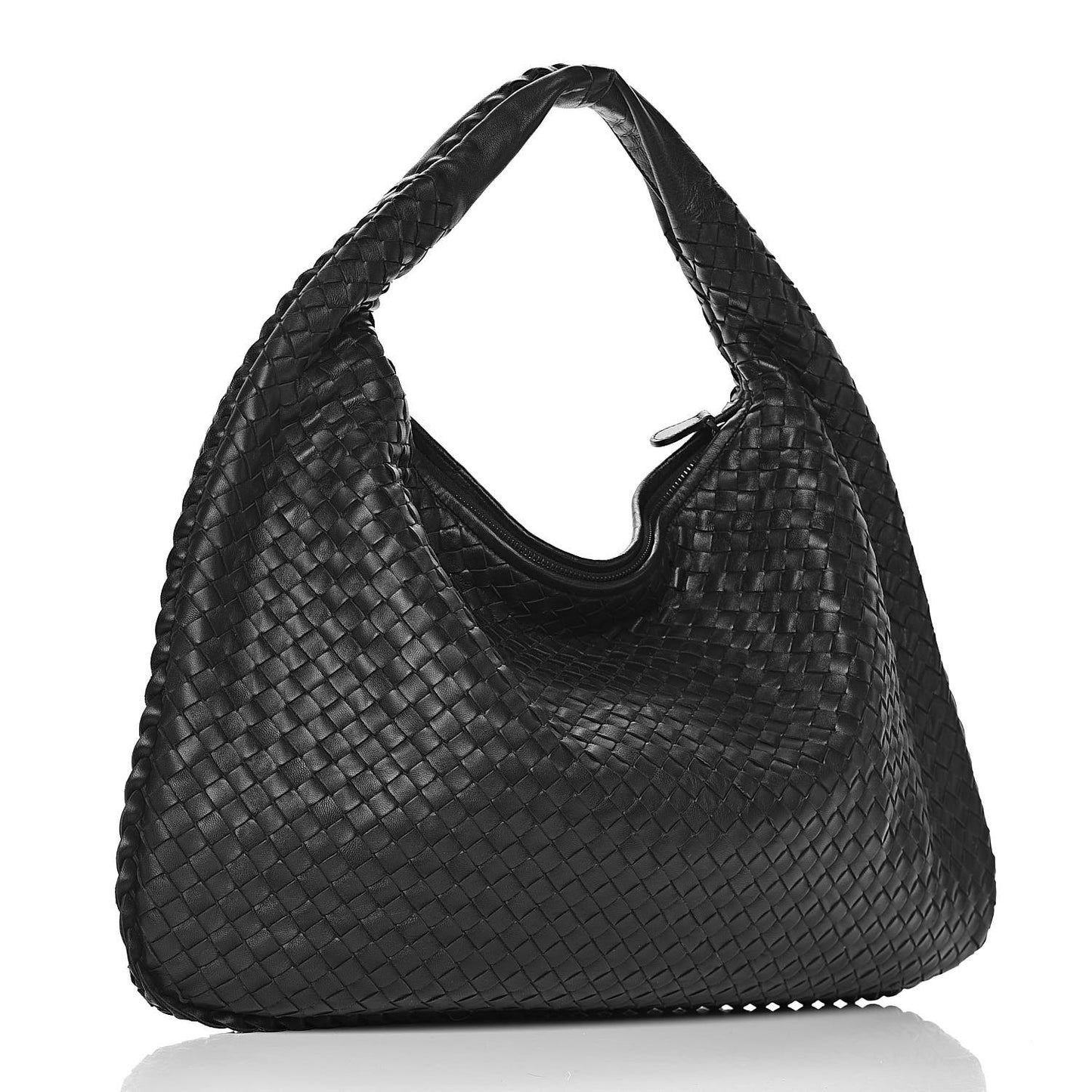 Nappa Intrecciato Large Veneta Hobo Black