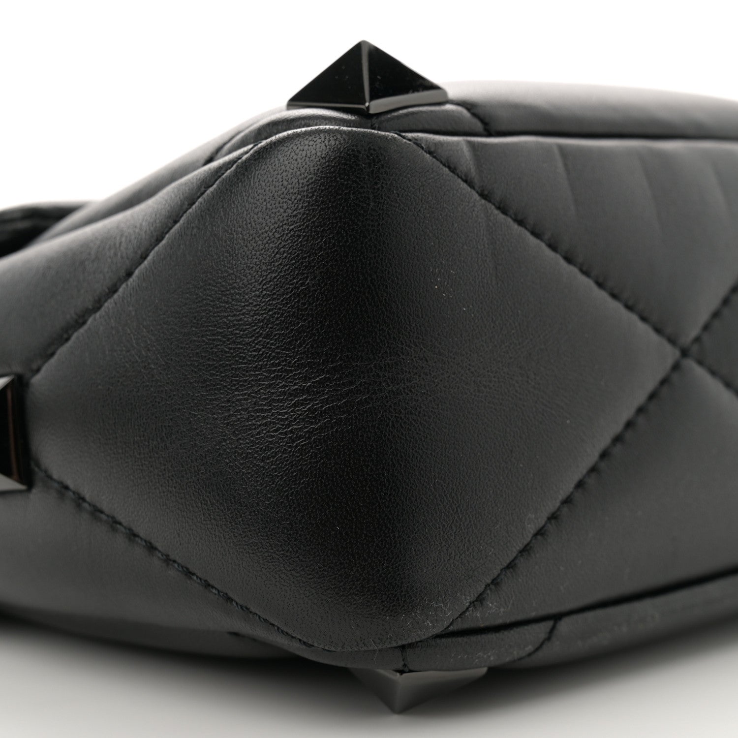 Valentino Garavani Nappa Monochrome Medium Roman Stud Shoulder Bag Black 8 of 9