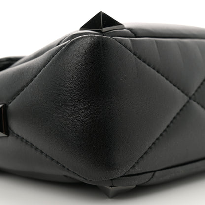 Valentino Garavani Nappa Monochrome Medium Roman Stud Shoulder Bag Black 8 of 9
