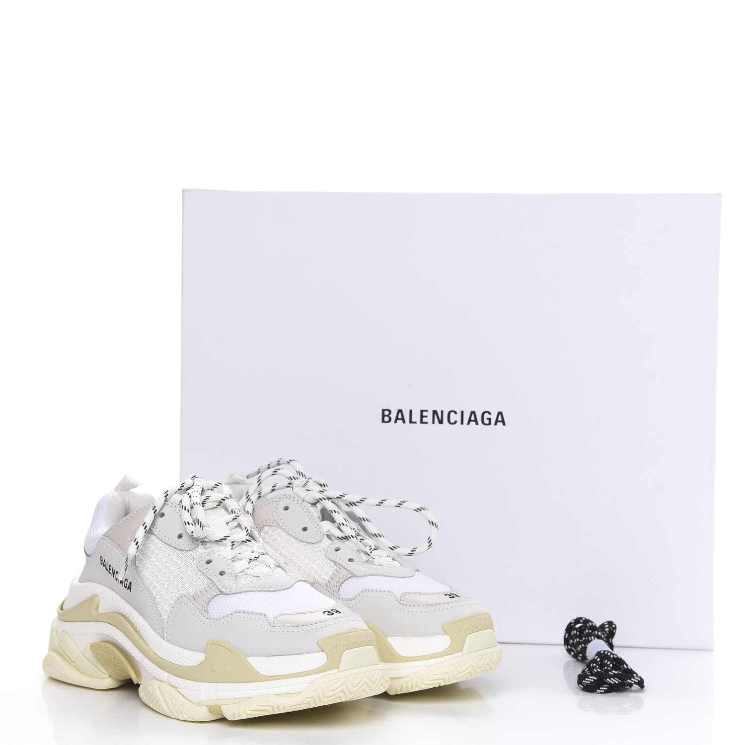 Balenciaga Fabric Mesh Womens Triple S Sneakers 39 White 8 of 8