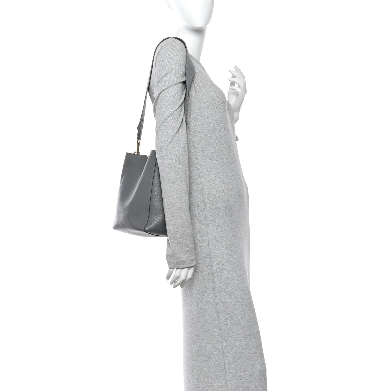 Celine Soft Grained Calfskin Small Sangle Bucket Bag Kohl 1873066