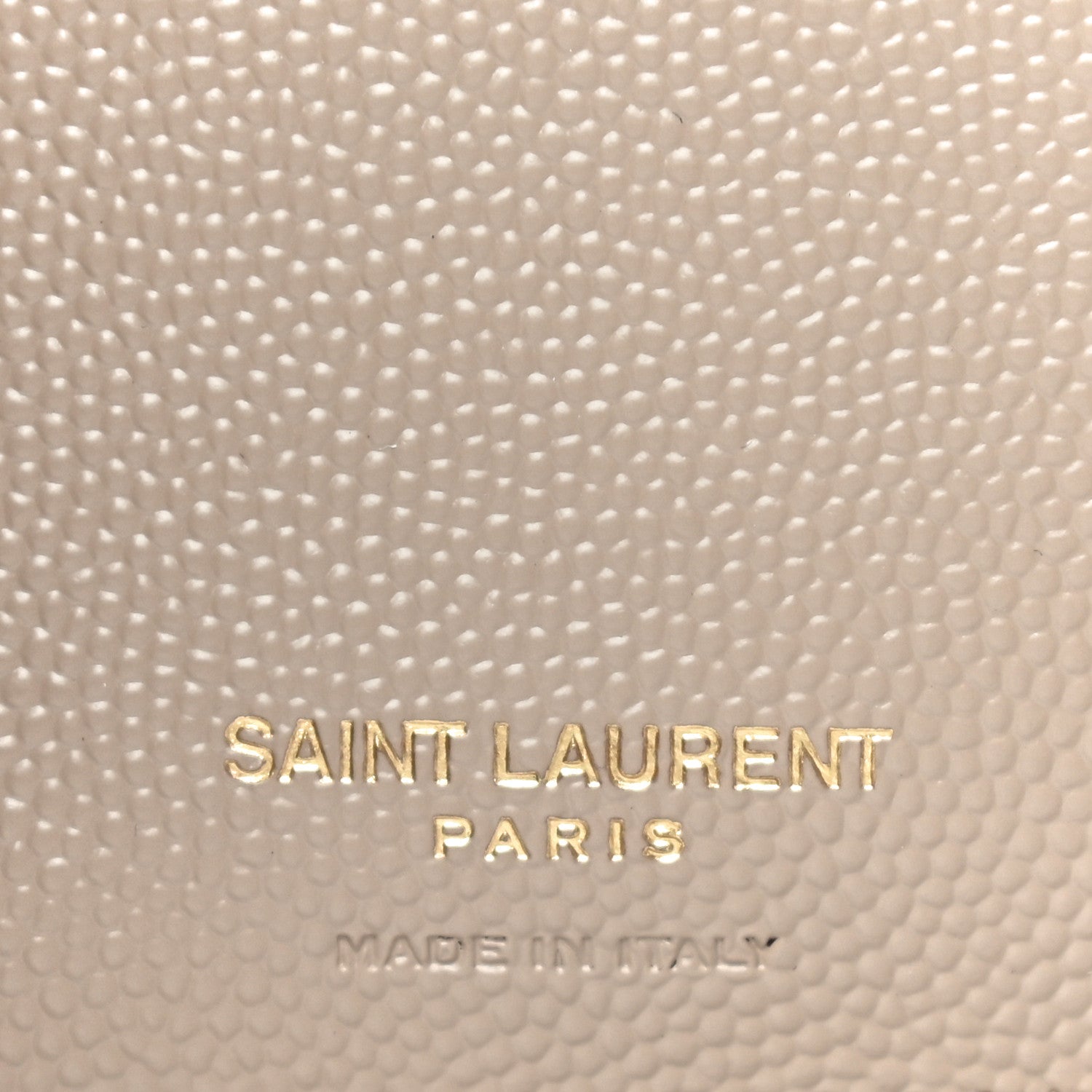 Saint Laurent Grain De Poudre Matelasse Chevron Monogram Compact Tri Fold Wallet Dark Beige 6 of 13