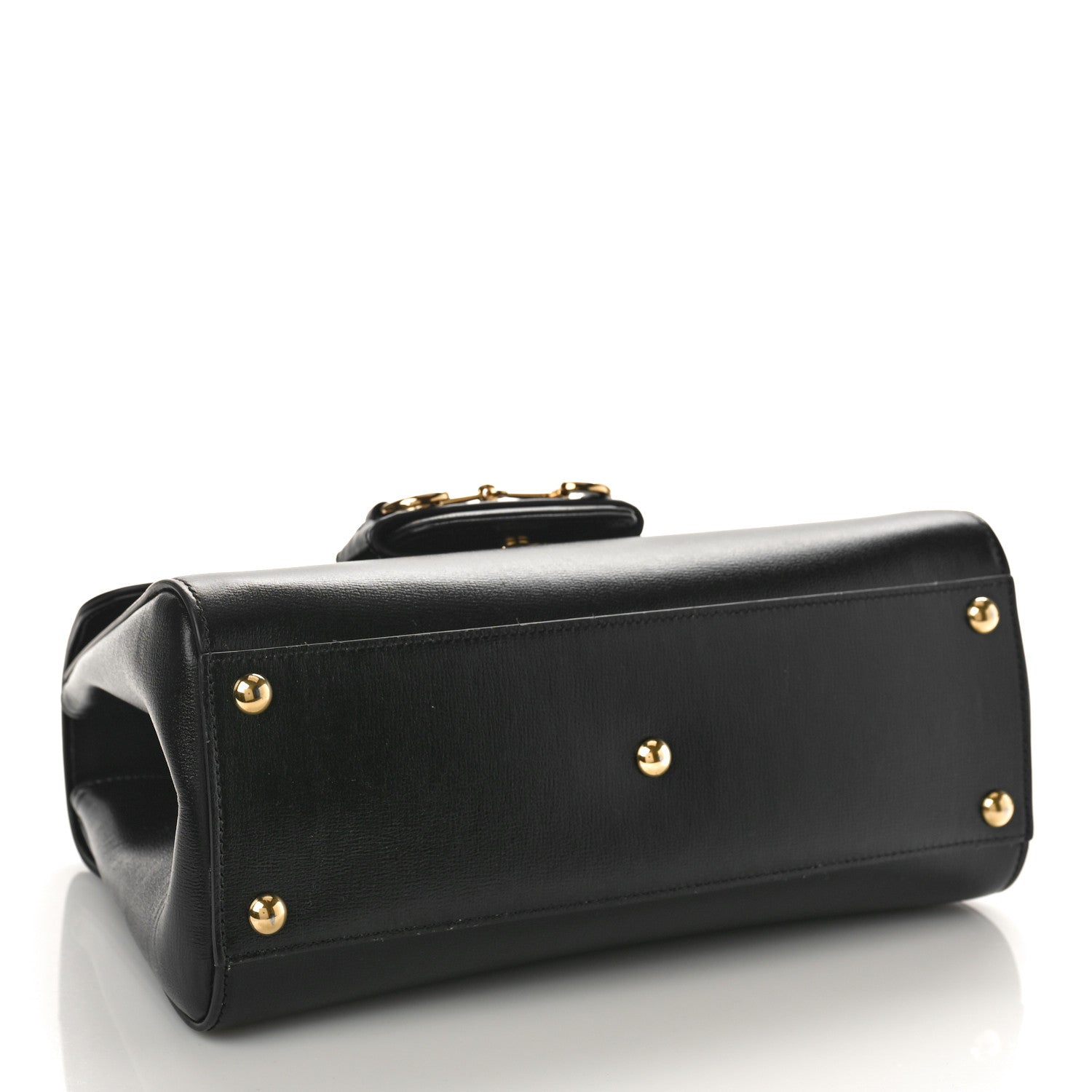 Gucci Textured Calfskin Medium Horsebit 1955 Top Handle Bag Black 4 of 8