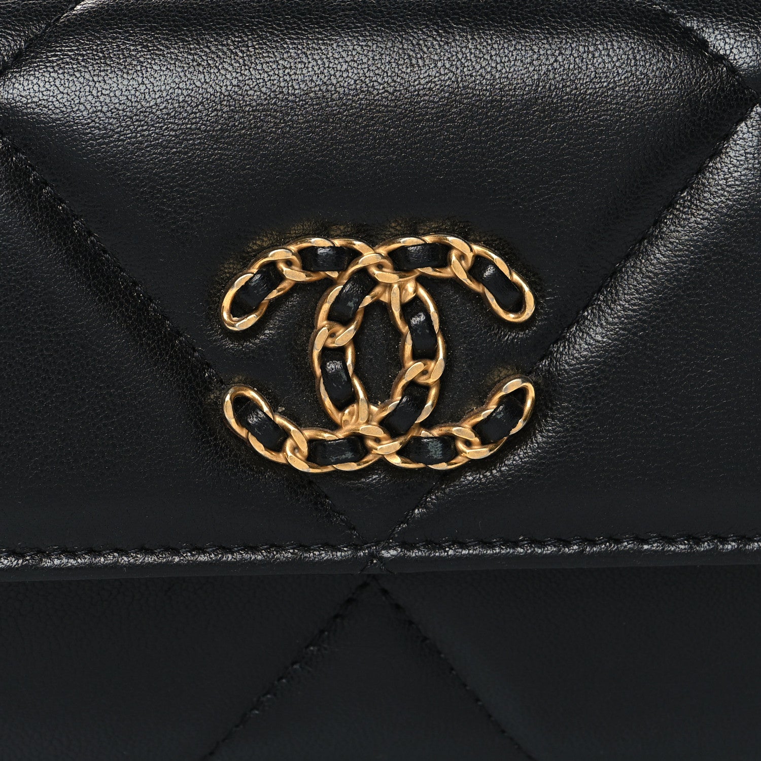 Chanel Lambskin Quilted Chanel 19 Flap Wallet Black 9 of 9