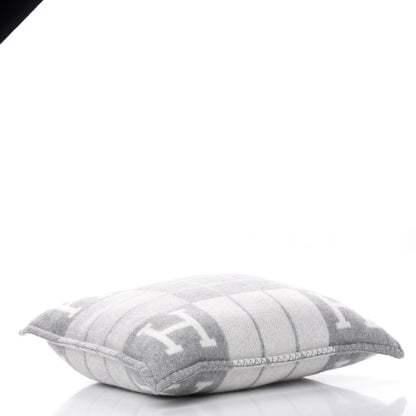 Hermes Wool Cashmere Avalon III Pillow PM Ecru Gris Clair 3 of 5