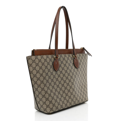 Gucci GG Supreme Monogram Medium Zippered Bucket Tote Beige Tuscany 3 of 13