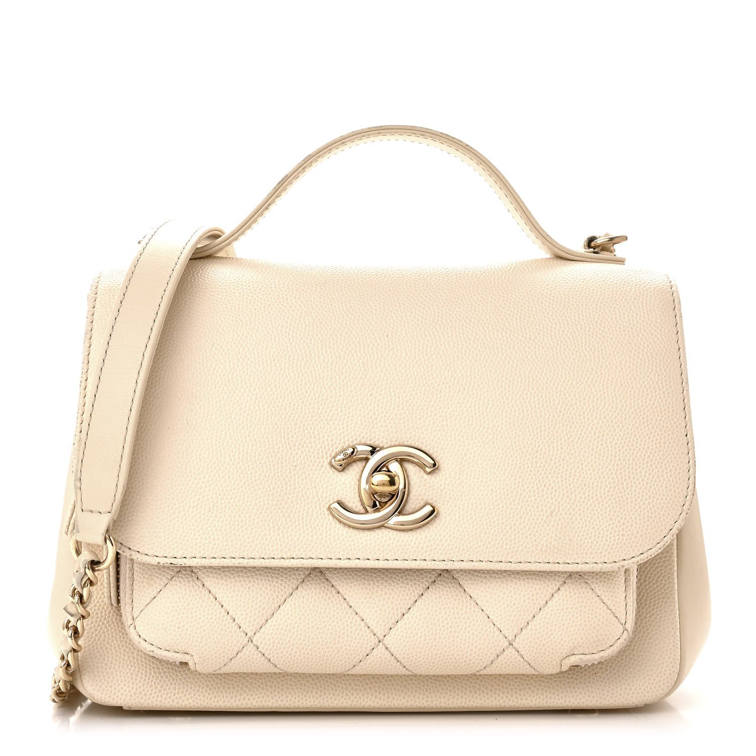 Chanel Caviar Quilted Small Business Affinity Flap White 1 of 12