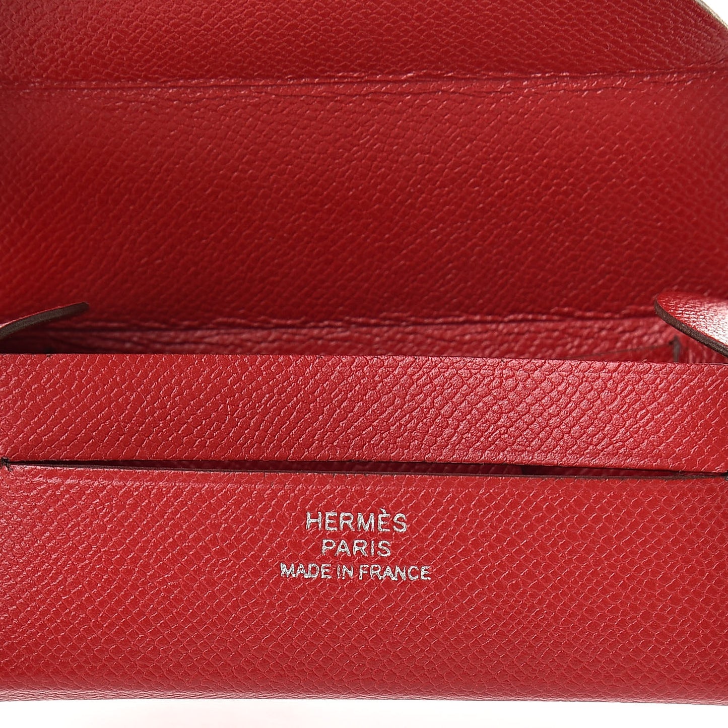 Grained Madame Calfskin Lipstick Case with Mirror Rouge Piment