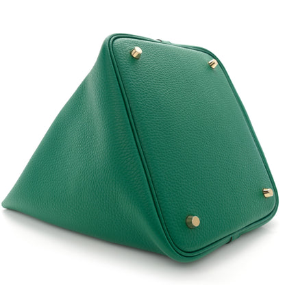 Hermes Taurillon Clemence Picotin Lock 22 MM Vert Jade 9 of 12