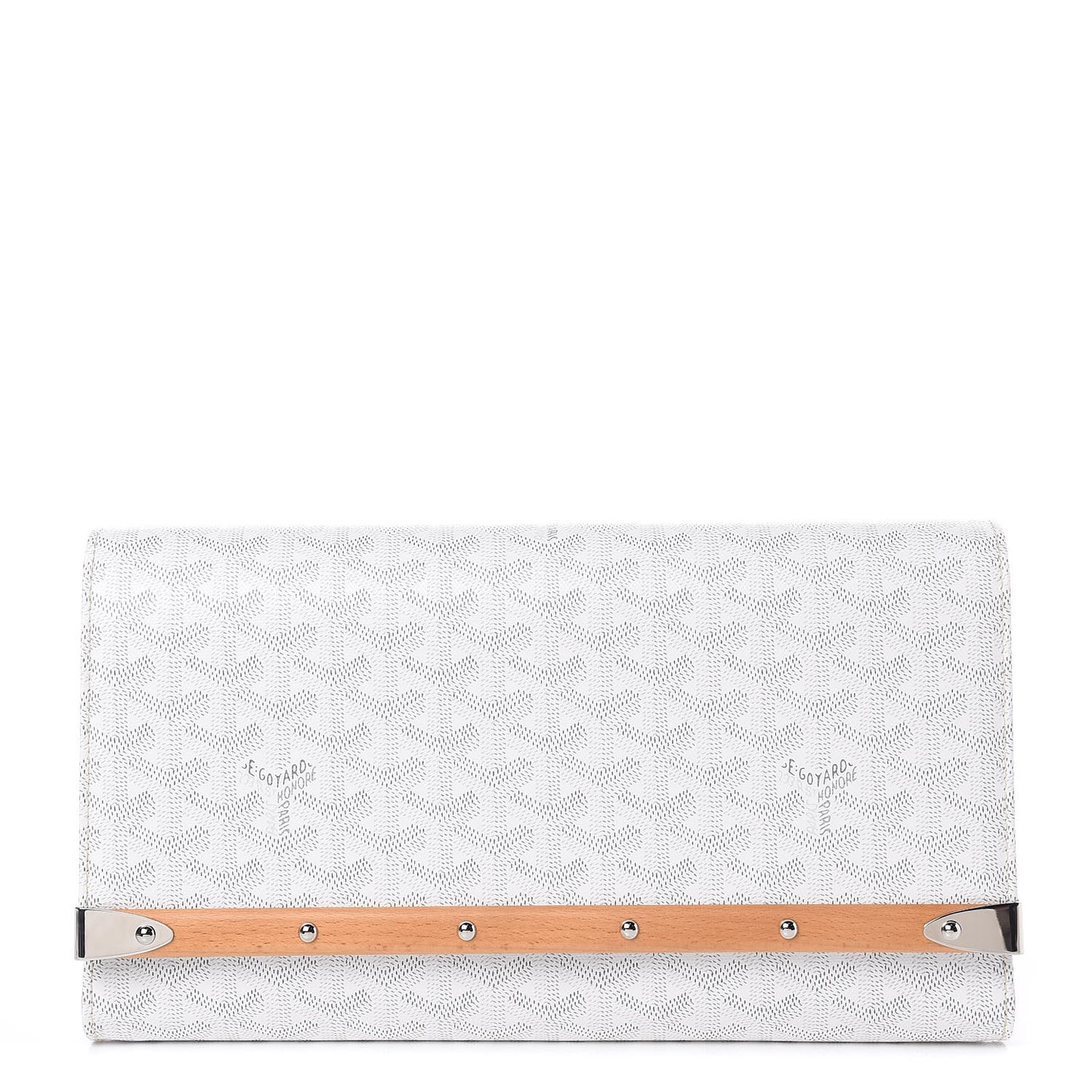 Goyardine Monte Carlo Bois Clutch White