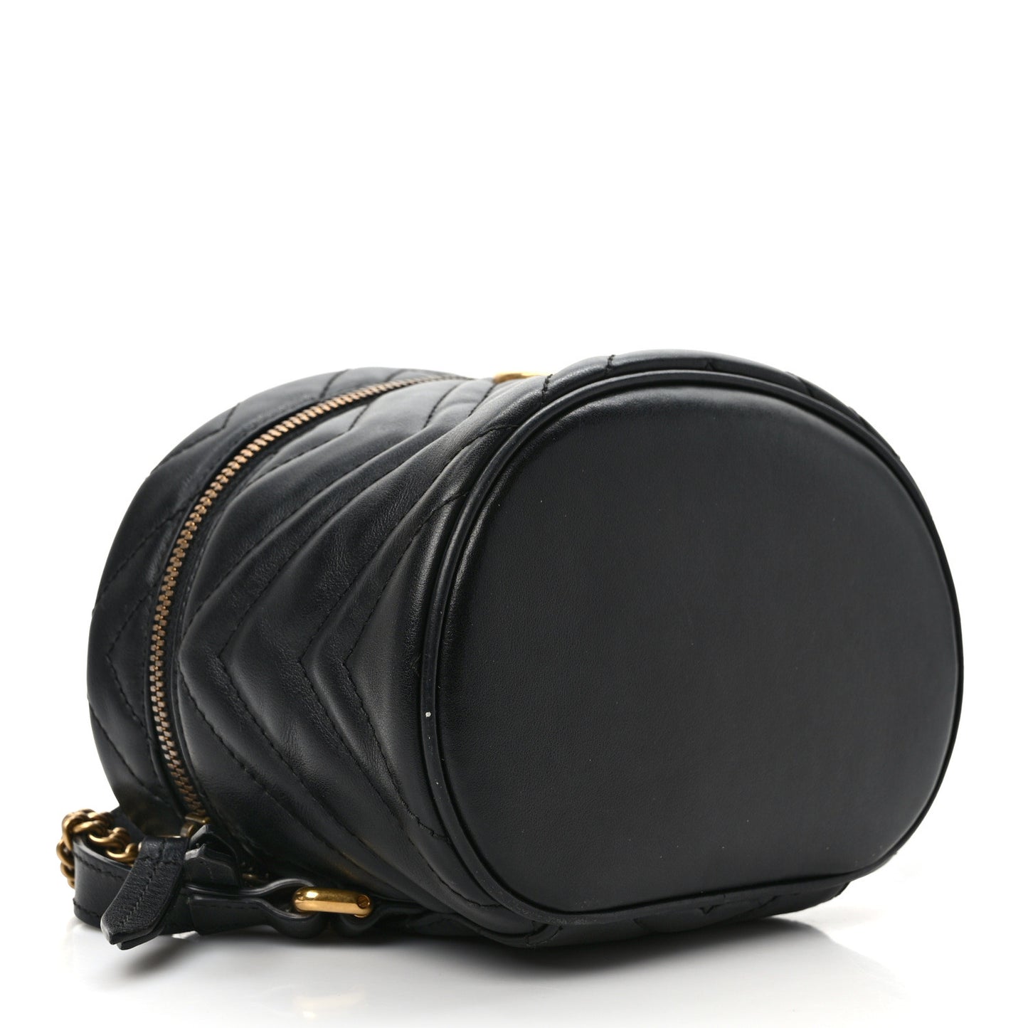 Calfskin Matelasse Mini GG Marmont Round Backpack Black