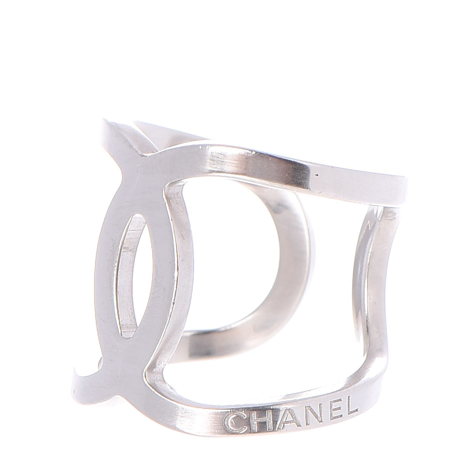 Chanel Metal CC Ring 57 8 Silver 3 of 6