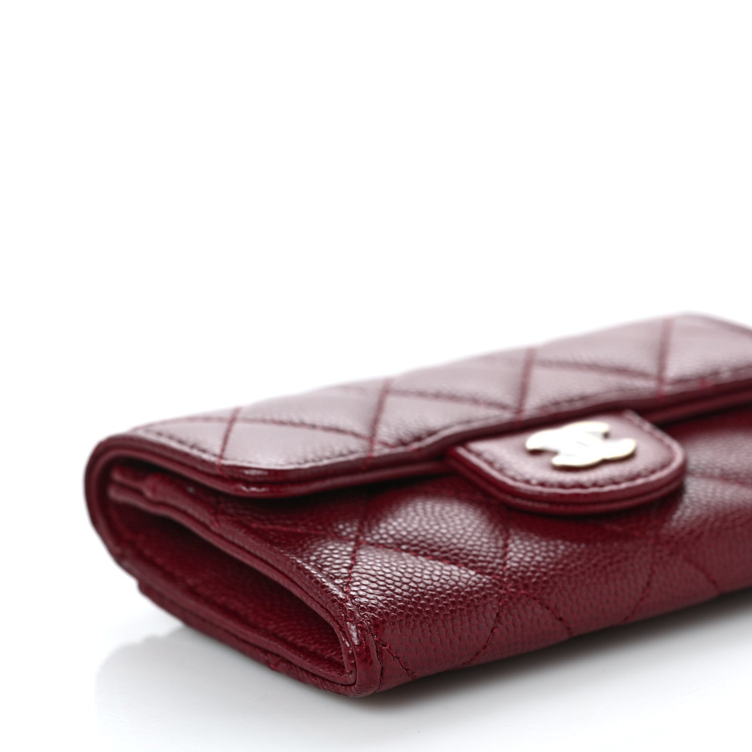 Chanel Caviar Quilted Flap Card Holder Wallet Burgundy 9 of 11