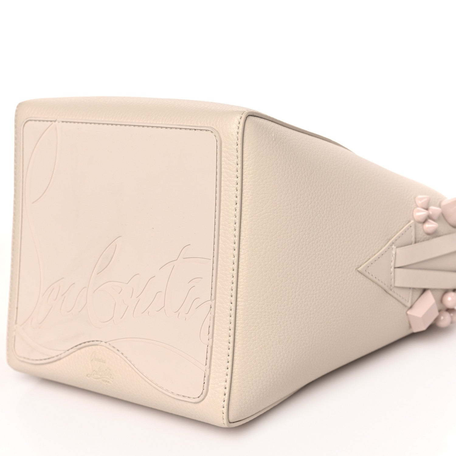 Christian Louboutin Calfskin Spiked Mini Cabachic Mini Bucket Bag Leche 8 of 8