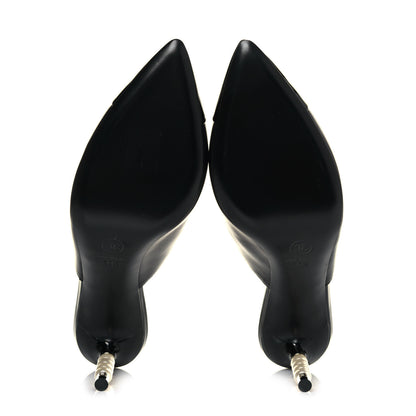 Chanel Lambskin Patent Cap Toe Pearl Mules 39.5 Black 5 of 10