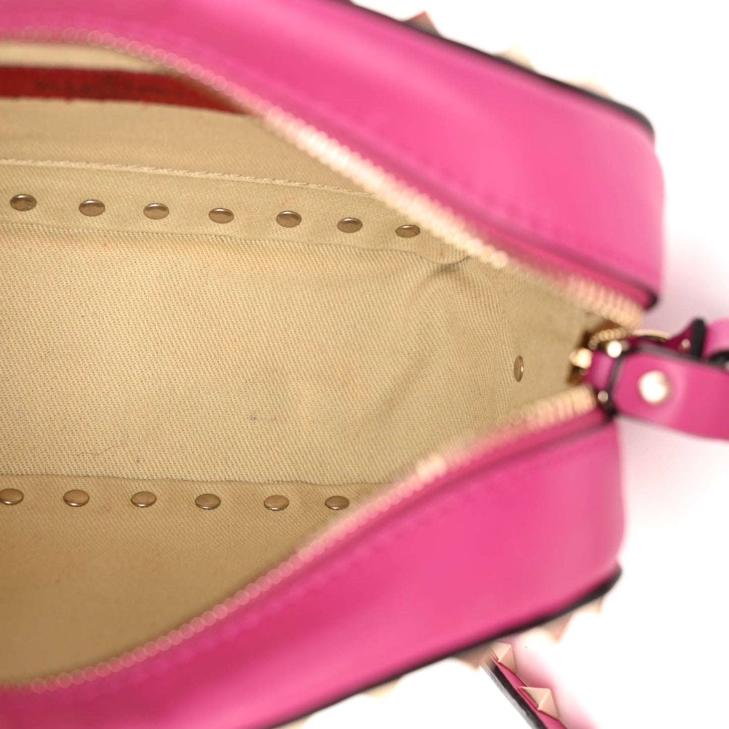 Calfskin Rockstud Camera Crossbody Bag Rose Violet
