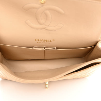Chanel Caviar Quilted Medium Double Flap Beige 5 of 11