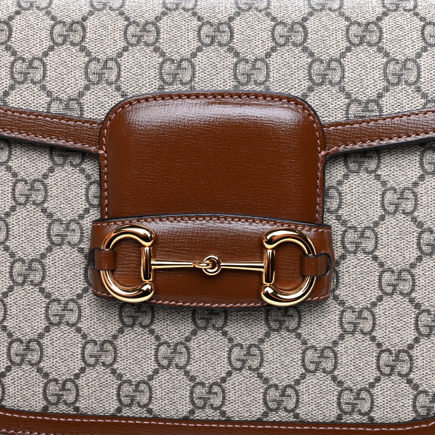 Gucci GG Supreme Monogram Horsebit 1955 Shoulder Bag Beige Brown Sugar 11 of 12