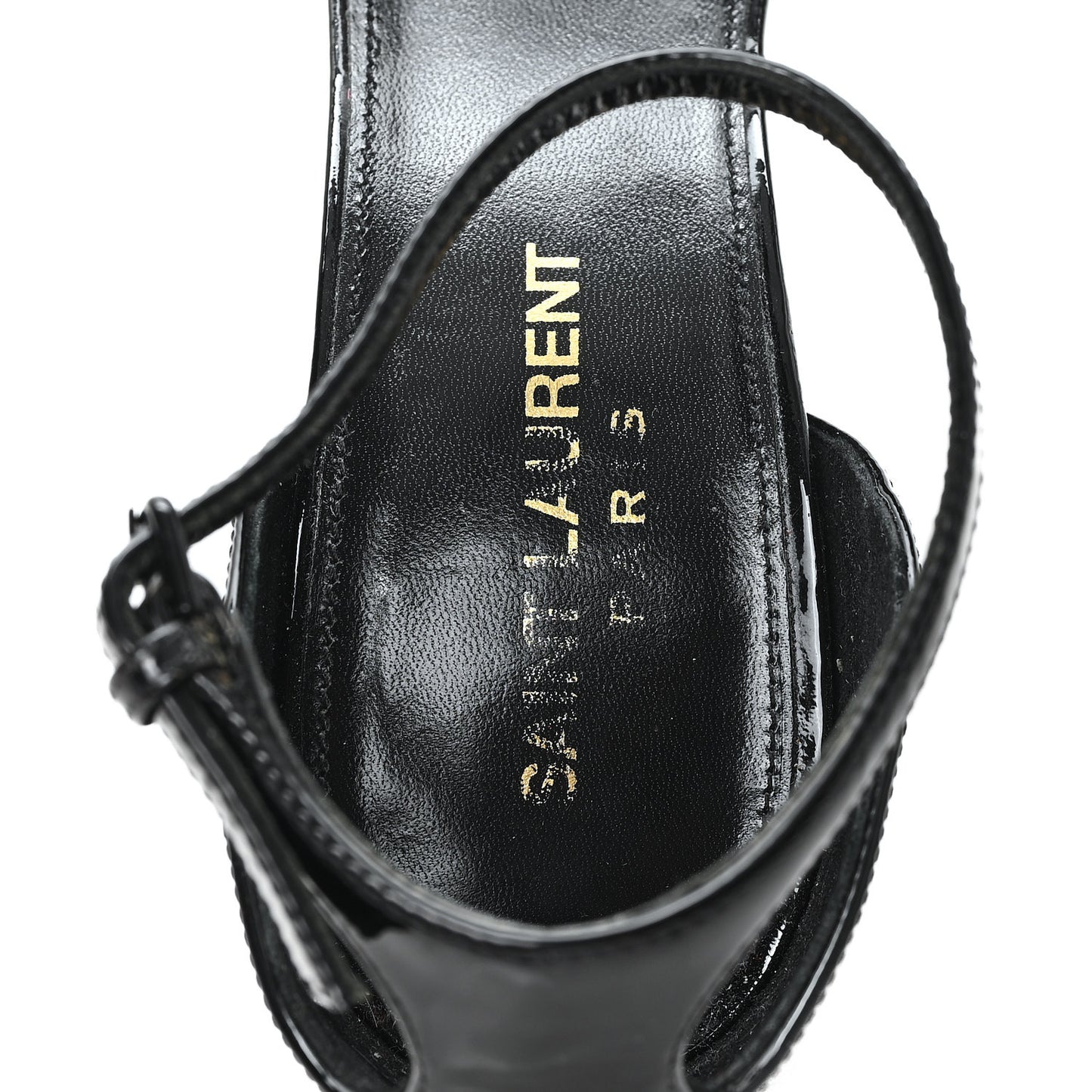 Patent Calfskin Opyum 110 Sandals 37 Black Gold