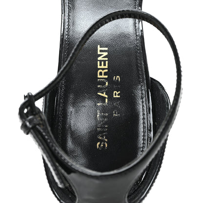 Saint Laurent Patent Calfskin Opyum 110 Sandals 37 Black Gold 8 of 9