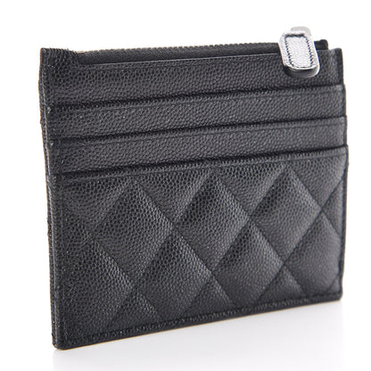 Chanel Iridescent Caviar Quilted CC Zip Card Holder Black 3 of 8