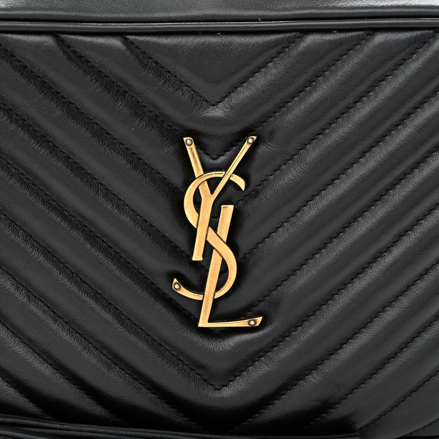 Saint Laurent Calfskin Matelasse Monogram Lou Camera Bag Black 9 of 14