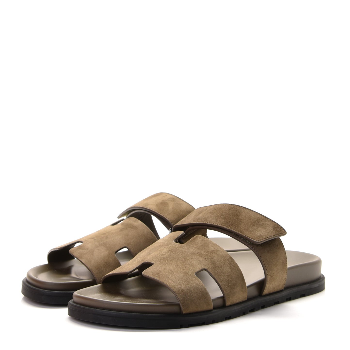 Suede Goatskin Mens Chypre Sandals 42.5 Vert Army