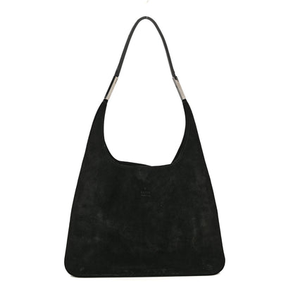 Gucci Suede Logo Shoulder Bag Black 1 of 15