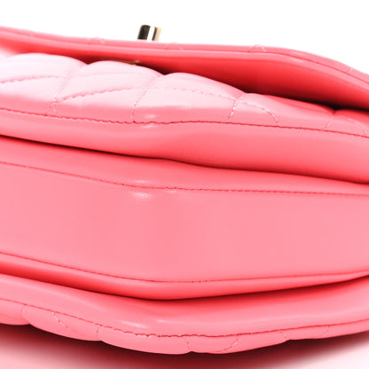 Chanel Lambskin Lacquered Quilted Mini Trendy CC Dual Handle Flap Bag Coral Pink 10 of 10