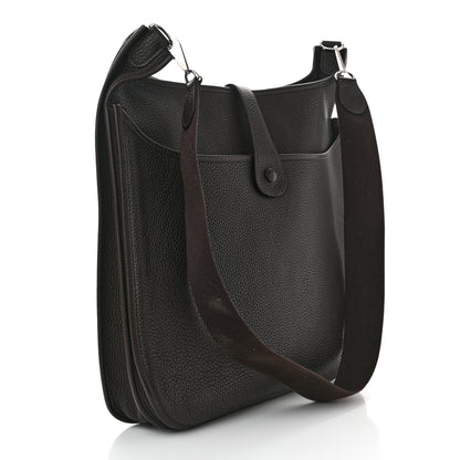Hermes Taurillon Clemence Evelyne II TGM Chocolate 2 of 9